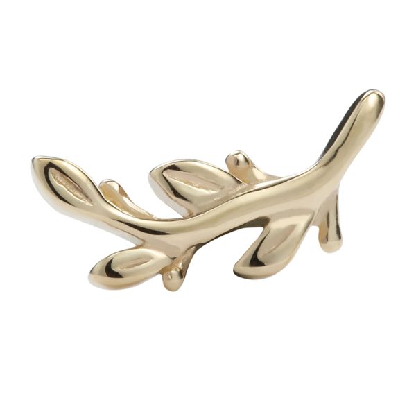 14k Solid Yellow Gold Internally Threaded Tree Branch End - Image 2