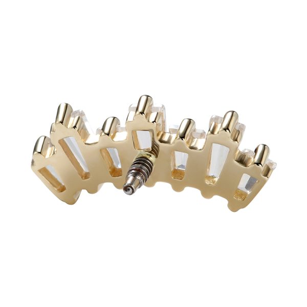 14K Gold Curved Cluster Rectangular Gem End - Image 3