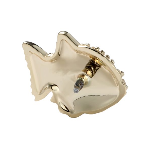 14k Solid Yellow Gold Internally Threaded Tropical Fish End - Image 3