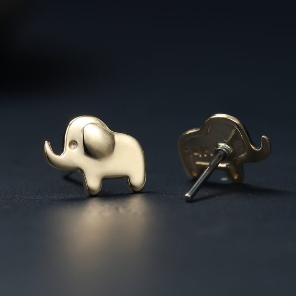 14k Solid Yellow Gold Threadless Elephant End - Image 4