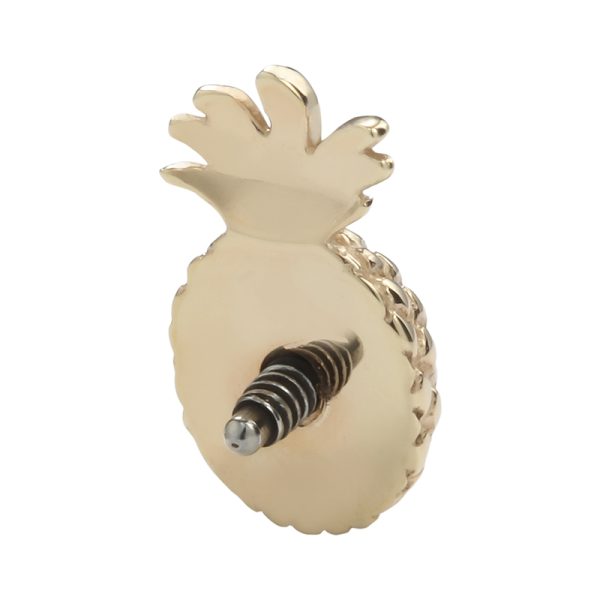 14k Solid Yellow Gold Internally Threaded Pineapple End - Image 3