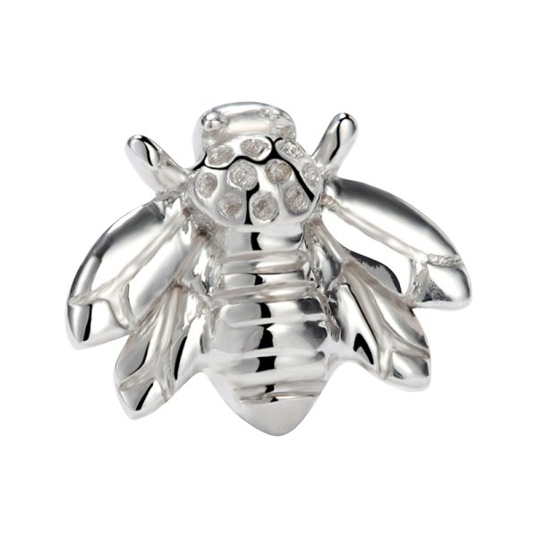 14k Solid White Gold Threadless Bee End - Image 3