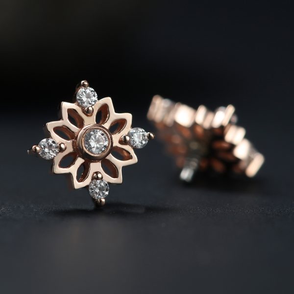 14k Solid Yellow Gold Threaded Snowflake End - Image 2