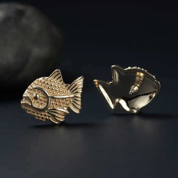 14k Solid Yellow Gold Internally Threaded Tropical Fish End - Image 4