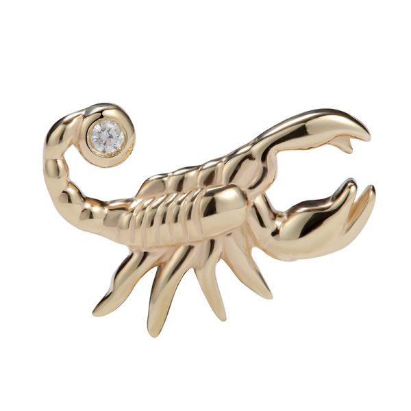 14k Solid Yellow Gold Internally Threaded Scorpion End - Image 2