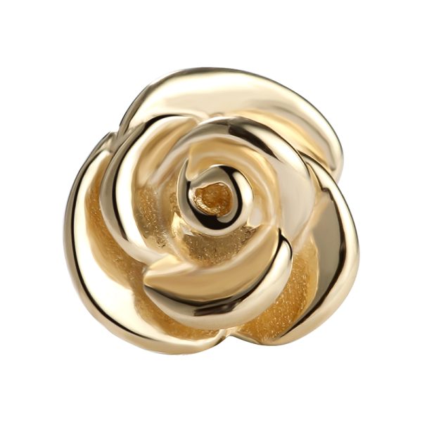 14K Yellow Gold Rose Threaded End - Image 2