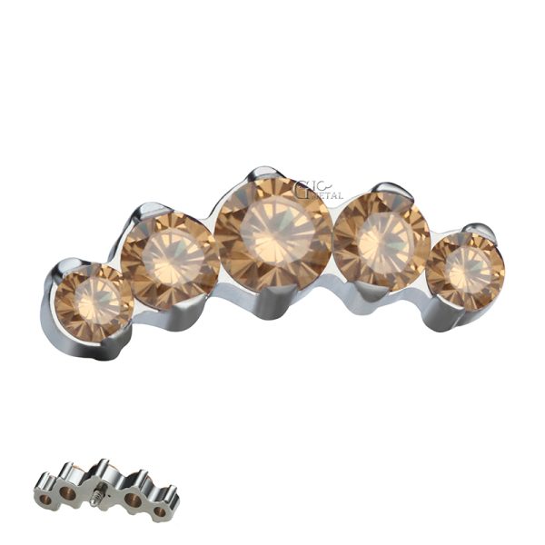 Titanium Curved Cluster Prong Set CZ End - Image 2