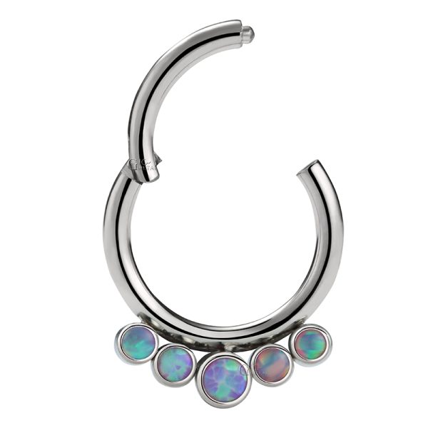 Titanium Opal Cluster Septum Ring - Image 4