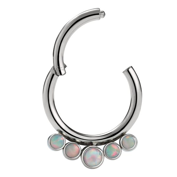 Titanium Opal Cluster Septum Ring - Image 5