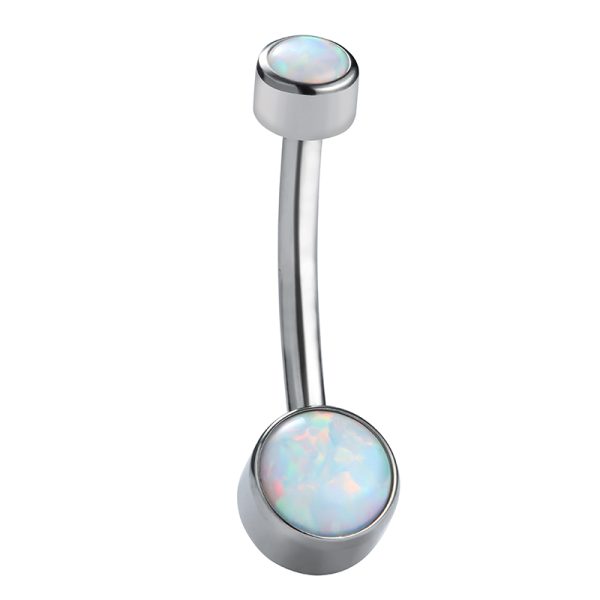 Bezel Set Opal Navel Ring - Image 2