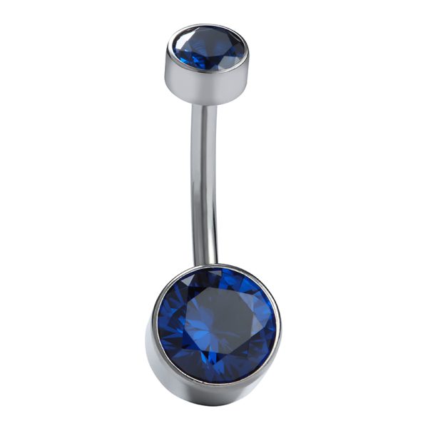 Bezel Set Crystal Navel Ring - Image 2