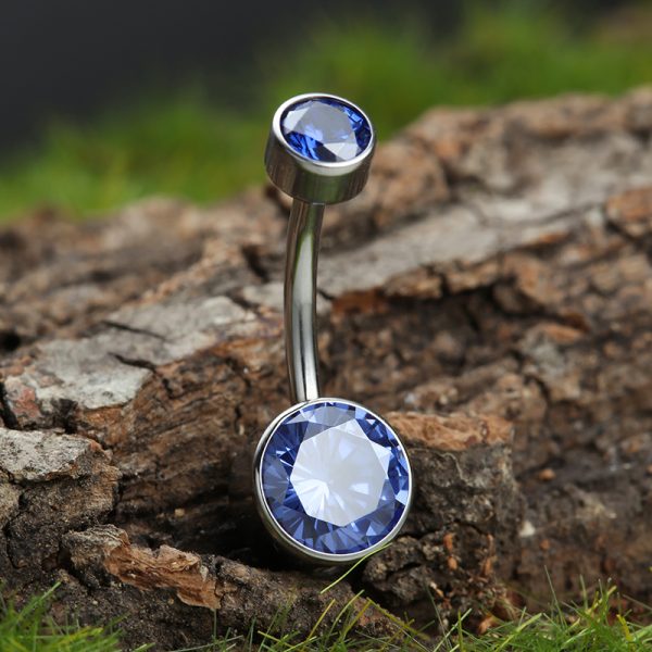 Titanium Gemmed Belly Ring - Image 3