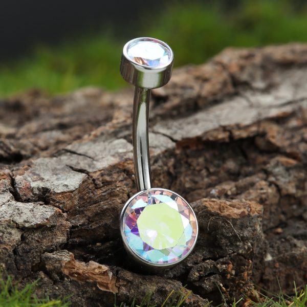 Titanium Jeweled Belly Ring - Image 3