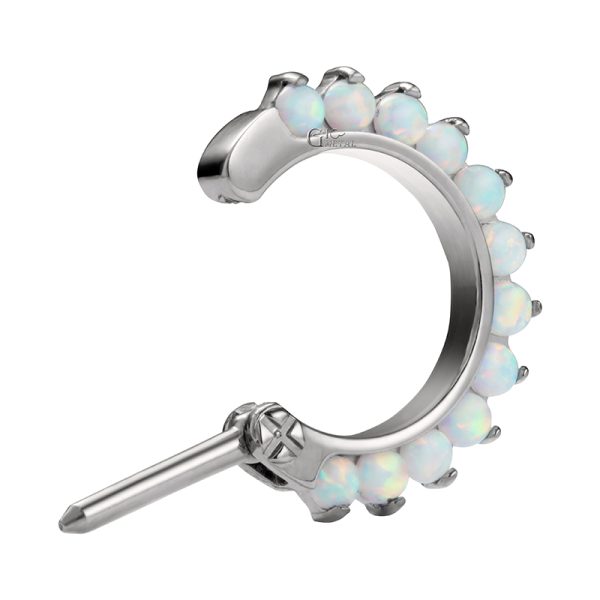 Full Front Opal Titanium Septum Ring - Image 2