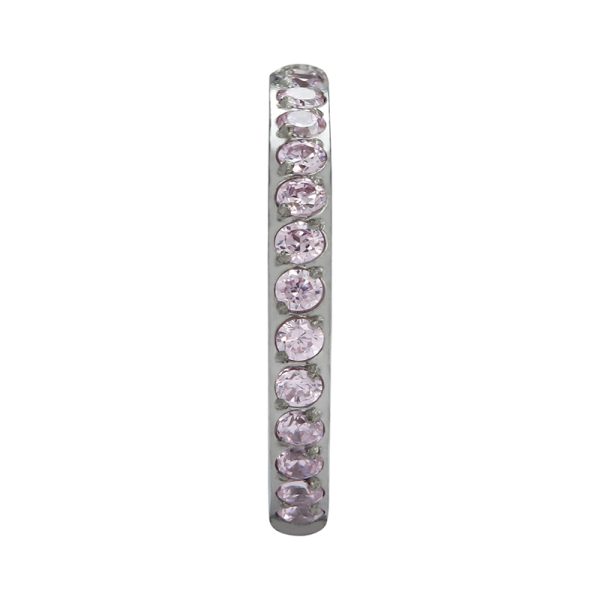 Full Side Gemmed Pink CZ Titanium Hinged Segment Ring - Image 2