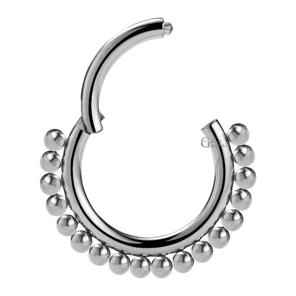 Titanium Hinged Segment Ring with Around Beads - Image 2