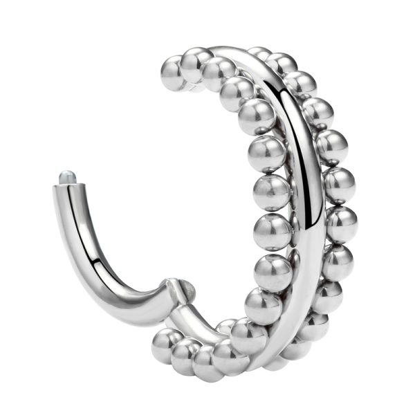 Beaded Two Layer Titanium Hinged clicker ring - Image 2