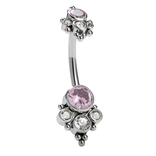 Titanium Gem Cluster Navel Ring - Image 2