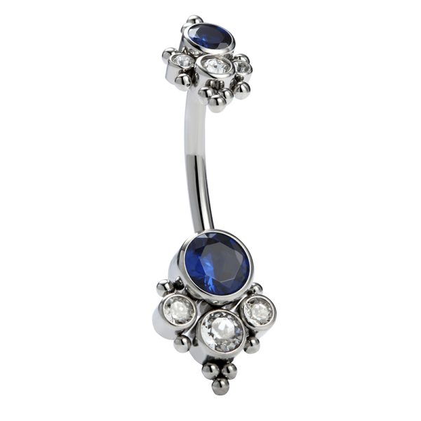 Titanium Gemmed Cluster Navel Ring - Image 2