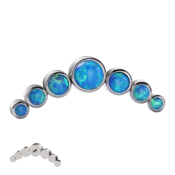 Titanium Internally Threaded Crescent Opal End - Image 4