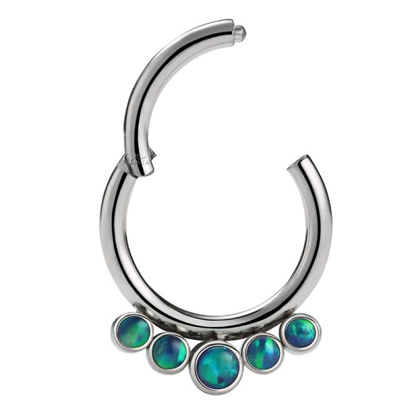 Titanium Opal Cluster Septum Ring - Image 2