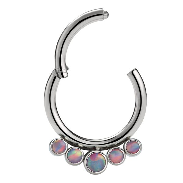 Titanium Opal Cluster Septum Ring - Image 3