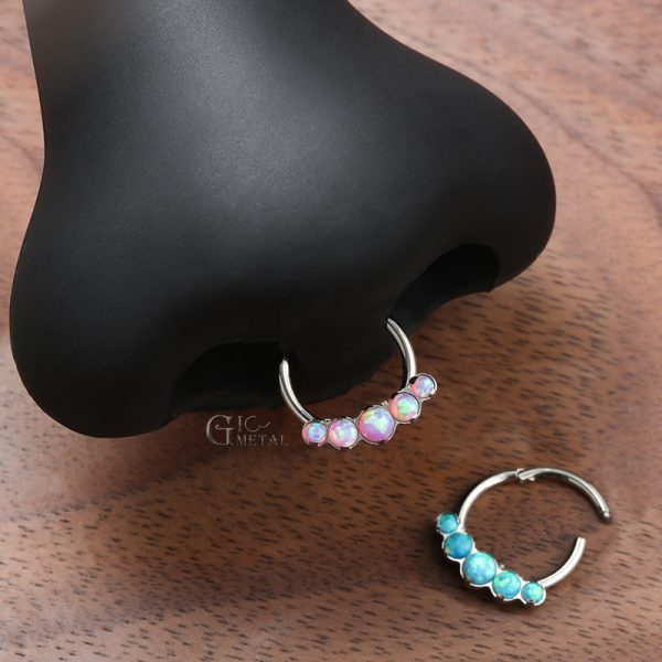 Titanium Pink Opal Hinged Segment Ring - Image 4